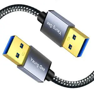 USB to USB Cable 1 ft USB 3.0 A to A Male Cable USB Male to Male Cable Double End USB Cord Compatible for Data Transfer Hard Drive Laptop DVD TV USB Hub and More (1ft/0.3M)