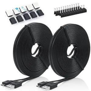 Long Micro USB Cable 25ft - USB to Micro USB Cable for PS4 Controller and Security Camera 2pack (Black) Long Micro USB Cable 25ft - USB to Micro USB Cable for PS4 Controller and Security Camera 2pack (Black)