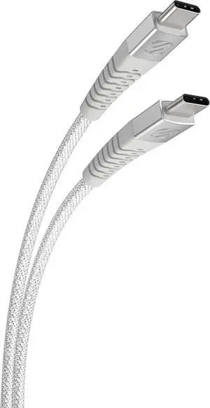 HDCCB4WT Braided 4-ft USB-C to C Charger Cable Heavy-Duty Type-C Fast Charge and Data Transfer Cord Charging Adapter Compatible with  Galaxy S24  iPhone 16/15 iPad White