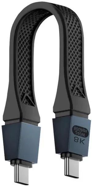 Short USB C Cable 5inch High Speed 80Gbps 120Gbps Bandwidth PD 240W Thunderbolt 5 Cable for 16K Dual 8K/6K USB C Cord in Black for Thunderbolt 4/3 USB 4 SSD MacBook Dock