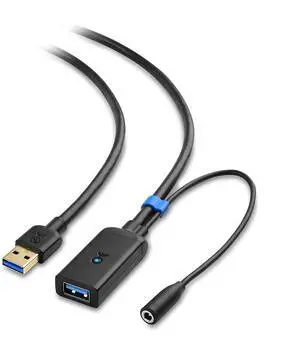 Active USB Extension Cable 16.4 ft / 5m (USB 3.0 Extension Cable Male to Female) with Signal Booster for Hard Drive Webcam and More