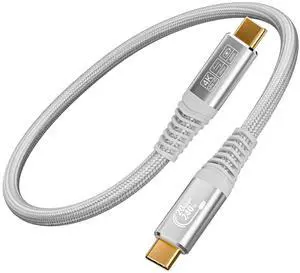 usbc to usbc Data Transfer Cable USB 3.2 20Gbps 4K@144Hz Video Cable 240W Charging for iPhone 16 S25 S24 Tablet Laptop USBC Monitor Video DisplayUSB c to USB c 1.5 ft White (1.6FT/0.5M)