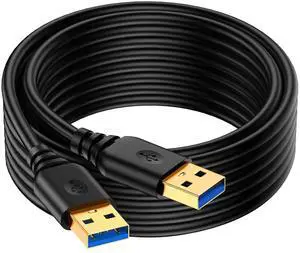 USB to USB Cable 6FT USB A To USB A Cable USB 3.0 Male to Male cable Double Sided USBCord Type A Data Transfer for External Hard Drives Enclosures Laptop Cooler DVD Player PC Printer Speaker USBHub