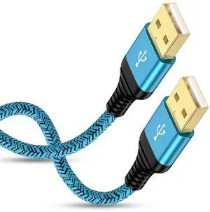 USB A to USB A Cable 10 FT USBA Cord 10 Feet Long Male to Male Cable Type A to A Male Extension Cord Data Transfer for Computer PC Laptop Cooler Cooling Pad TV Hub Hard Drive Enclosure DVD Player
