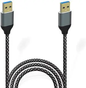 USB to USB Cable USB 3.0 A to A Male Cable 3.3FT Nylon Braided High-Speed Transfer USB to USB Cable Compatible with Hard Drive Enclosures DVD Player Laptop and More