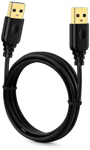 USB to USB Cable USB3.0 Male to Male A to A USBA to USBA USB-A to USB-A Double Sided USB3A Data Transfer /3A Charging Cables for Hard Drive Laptop KVM DVD TV Hub