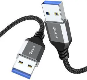 USB to USB Cable (3.3ft) 5 Gbps USB 3.0 A to A Male Cable Compatible for Hard Drive Enclosures DVD Player Laptop Cooler and More (Grey)