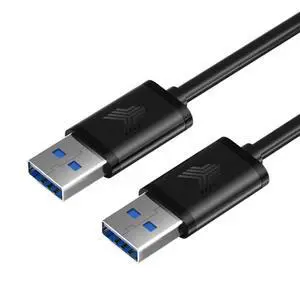 Dual Male Data Cable-OTG Burning Cable 1.5FT/50CM USB A to A Male USB Male to Male for Hard Drive Enclosures DVD Player Laptop Cooler