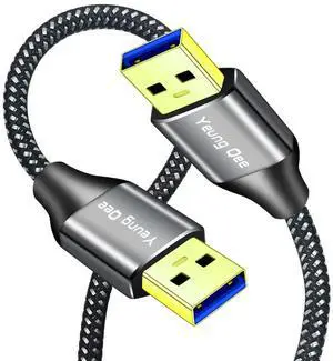 USB 3.0 A to A Male Cable 6 ft Super Speed Type A Male to Male Cable USB 3.0 Double End USB Cord for Hard Disk Cameras Laptop Cooler DVD Player and More (6FT/2M)