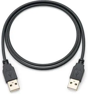 USB to USB Cable 3ft A Male to A Male Cord USB 2.0 Cable in Black Compatible with Hard Drive Enclosures DVD Player Laptop Cooler and More