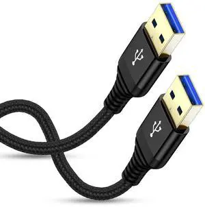 USB 3.0 A to USB A Cable 6FT USB in Car USB to USB Cable Long USB Male to Male Cable Super Fast 5Gps Data Transfer Type C Wire for Laptop Cooling Pad Hard Drive Enclosures Laptop Cooler DVD Player