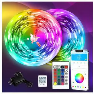 LED Strip Lights 130ft Lights Strip for Bedroom Desk Indoor Room Bedroom Brithday Gifts RGB Decor with Remote and 24V Power Supply