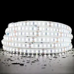 SuperlightingLED DC24V LED Tape 6000K Sauna Lights for Inside Sauna Flexible High Temperature Rated & IP68 LED Strip Light Water-Submersible 600 LEDs Bright & 5m 16.4ft Long (6000K Daylight White)