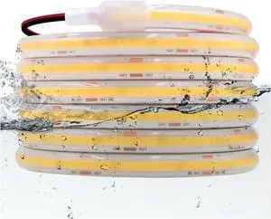 24V COB LED Strip Light 320 LEDs/m IP68 Waterproof Flexible LED Strip Light for Rooflight Living Room Kitchen Decoration (White (6000-6500K) 1M)