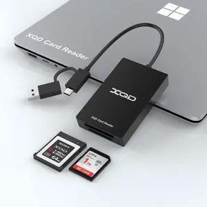 XQD Card Reader - XQD SD Card Reader Dual-Slot USB/Type C Memory Card Reader - 5Gpbs Sony XQD Reader for Sony G/M Series Lexar 2933x/1400x USB Mark XQD Card SD/SDHC for iPhone 15/Windows/Mac/Android