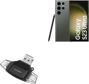 Smart Gadget Compatible with  Galaxy S23 Ultra - AllReader SD Card Reader microSD Card Reader SD Compact USB - Jet Black