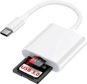 SD Card Reader for iPhone 17 Air 17 Pro Max 16e/16 Pro/16 Pro Max/16 Plus/16/15/iPad/Mac USB C Micro SD Card Adapter Camera Memory Card Reader for SD Micro SD SDHC SDXC TF Card Micro SDHC UHS-I/II