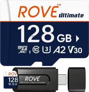 Ultimate Micro SD Card microSDXC 128GB Memory Card with USB 3.2 Type C Card Reader 170MB/s C10 U3 V30 4K A2 for Dash Cam Android Smart Phones Tablets Games