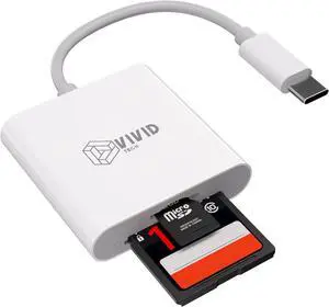 SD Card Reader USB C Card Reader for iPhone 15/16 iPad MacBook Windows Android 2 in 1 TF & SD Card Adapter Portable Micro SD Memory Card Adapter Trail Camera Viewer Plug and Play
