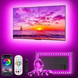 TV LED Lights 16.4ft for 55-70 Inch Backlight That Sync With TV APP Remote Control USB Strip for Bedroom Christmas Room Decor