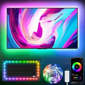 LED Lights for TV 16.5ft TV led Backlight for 45-75 Inch TVs RGB TV Backlight Behind Music Sync Smart APP & Button Control TV LED Strip Lights USB Powered for Bedroom/Gaming