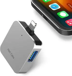 Mini sd Card Reader for iPhone Memory Card Reader with USB Camera Adapter Plug and Play Trail Game Camera Viewer Supports SD and TF Card MicroSD Card Adapter for iPad No App Required