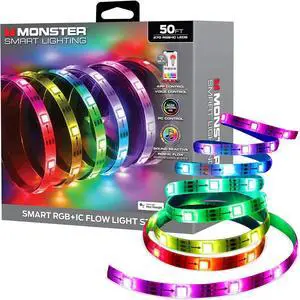 Smart RGB+IC LED Strip Lights 50ft  Sound Reactive Strip Lights for Bedroom App & Voice Control RGB Light Strip for Room Alexa Google Home Razer Chroma Sync - 270 RGB+IC LED Lights