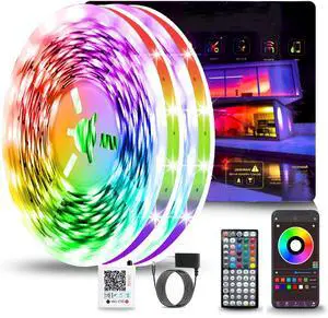 Led Lights for Bedroom 300FT (2 Rolls of 150FT) RGB Led Strip Lights with Music Sync Color Changing Remote & App Controll Led Lights for Room and Party Super Long LEDs for Bedroom Ambiant