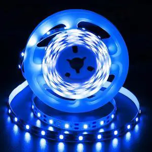 Strip Lights USB 5V 9.8Ft 180 LED Strip Lights Cuttable 2835 SMD Super Bright with Self-Adhesive DIY for Cabinet Photo Frames Desks Monitor Shelves Decor (Blue)