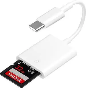 USB C SD Memory Card Reader [ MFi Certified] Type C to SD Card Adapter for iPhone 15 USB C Camera Adapter Trail Camera Viewer for iPhone 16 15 iPad MacBook Air/Pro Galaxy Plug and Play