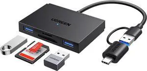 SD Card Reader USB C USB 3.0 SD Card Reader 4 in 1 Memory Card Reader OTG Adapter for iPhone 16 15 iPad Pro MacBook Pro/Air Android Computer Laptop Compatible with 170MB/s SD/Micro SD