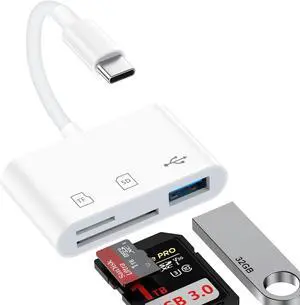 USB C SD Card Reader Type C Memory Card Reader for  Galaxy S25 Ultra S25 S24 S23 High Speed 3.0 USB C to Micro SD/TF Card Reader Adapter for iPhone 17 16e 16 15 Pro Max Digital Camera Android