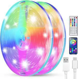 Smart LED Strip Lights 200FT (2 Rolls of 100 ft) for Bedroom App Control Lighting Bedroom Rome Decor with Remote RGB Music Sync Color Changing LED Lights for Party Game Room