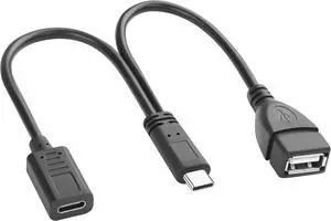 USB Type C OTG Splitter Cable USB C Male to USB C Female + USB A Female Short Charging Cable 2 in 1 USB C to USB+Type C Data Sync Cable for Mobile Phone Laptop USB Flash Drive 1Ft USB Type C OTG Splitter Cable USB C Male to USB C Female + USB A Female Short Charging Cable 2 in 1 USB C to USB+Type C Data Sync Cable for Mobile Phone Laptop USB Flash Drive 1Ft