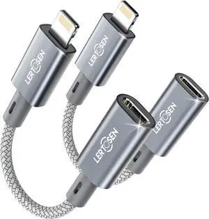 2 Pack USB C to Lightning Adapter 27W PD Fast Charging & Data Sync Cable Adapter Type C Female to Lightning Male Charger Converter for iPhone 14/13/12/11 iPad AirPods - Not for Audio/Headphone/OTG 2 Pack USB C to Lightning Adapter 27W PD Fast Charging & Data Sync Cable Adapter Type C Female to Lightning Male Charger Converter for iPhone 14/13/12/11 iPad AirPods - Not for Audio/Headphone/OTG