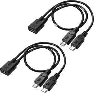 2 Pack Micro USB Splitter Micro USB 1 to 2 Splitter Cord USBs Female to Dual Micros Male Splitters OTG Cables Replacement Charging Adapter Charge Cable Compatible for Fire-Stick Phone Tablet 2 Pack Micro USB Splitter Micro USB 1 to 2 Splitter Cord USBs Female to Dual Micros Male Splitters OTG Cables Replacement Charging Adapter Charge Cable Compatible for Fire-Stick Phone Tablet