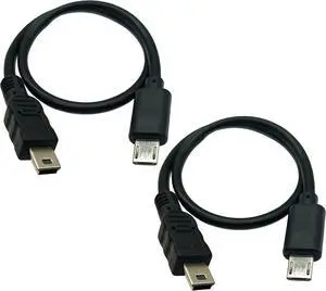 USB OTG Cable 2 Pack USB Micro Male to Mini USB 5 Pin Male Conversion Adapter Cable for Canon Cameras and Tablets (1Ft/30cm) USB OTG Cable 2 Pack USB Micro Male to Mini USB 5 Pin Male Conversion Adapter Cable for Canon Cameras and Tablets (1Ft/30cm)
