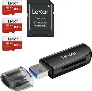 E-Series 128GB Micro SD Card 3 Pack and Dual Slot USB-A Reader E-Series 128GB Micro SD Card 3 Pack and Dual Slot USB-A Reader