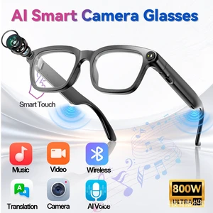 Pack 2pcs new smart glasses support different face shapes, featuring AI-powered translation, 4K, 8MP photo and video capture, and Bluetooth music playback. Pack 2pcs new smart glasses support different face shapes, featuring AI-powered translation, 4K, 8MP photo and video capture, and Bluetooth music playback.
