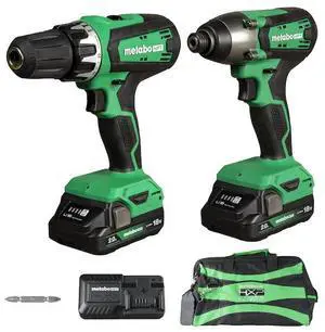 FOR 18V Cordless Brushed Hammer Drill and Impact Driver Kit 2 x 2.0Ah w/Bag
