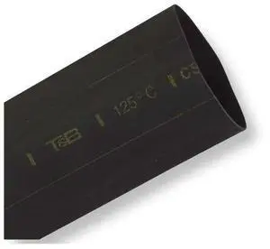 HeatShrinkTube ThinWall 2:1I.D.ShrinkRatio 0.19inI.D.BeforeShrinking Black 6in