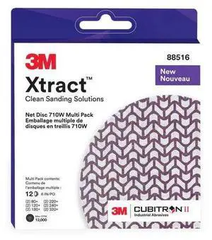 FOR Hook-and-Loop Sanding Disc, 6 in Dia, Multipack of Varying Grits, Ceramic, Coated, Xtract710W, PK12