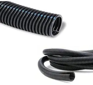 Flame Retardant Split Wire Loom - Polypropylene, 5/8 in Inch Diameter, 100 ft Feet Long, Black