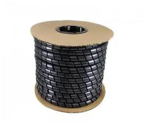 Cable Wrap, 1/8 in Inside Dia., 100 ft, Polyethylene, Black