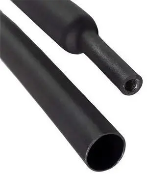 Adhesive Lined Heat Shrink Tube, Dual Wall, 3:1 I.D. Shrink Ratio, Black, 4 ft