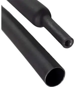 Adhesive Lined Heat Shrink Tube, Dual Wall, 3:1 I.D. Shrink Ratio, Black, 4 ft