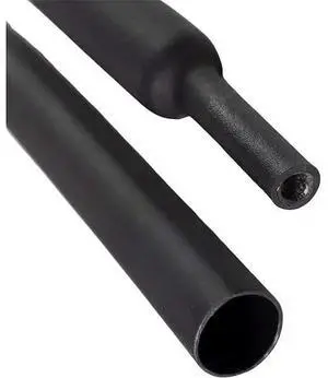 Adhesive Lined Heat Shrink Tube, Dual Wall, 3:1 I.D. Shrink Ratio, Black, 4 ft