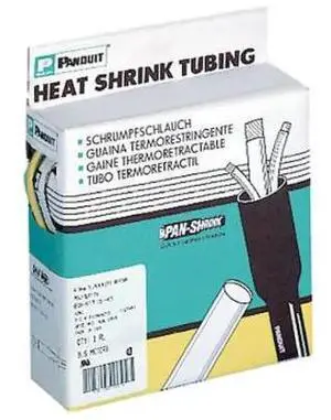 Heat Shrink Tube, Thin Wall, 2:1 I.D. Shrink Ratio, Black, 25 ft