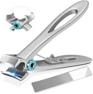 Toenail Clippers for Thick Toenails, Long Handle Wide Jaw Opening Nail Clippers for Adult, Men, Seniors, Extra Large Heavy Duty Toenail Clippers for Fingernail & Ingrown Toenail (2 Piece Set)