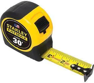 FOR 30 ft FATMAX Classic Tape Measure, 1-1/4 in Blade, Stud Markings, ABS Plastic Case, Rubber Grip